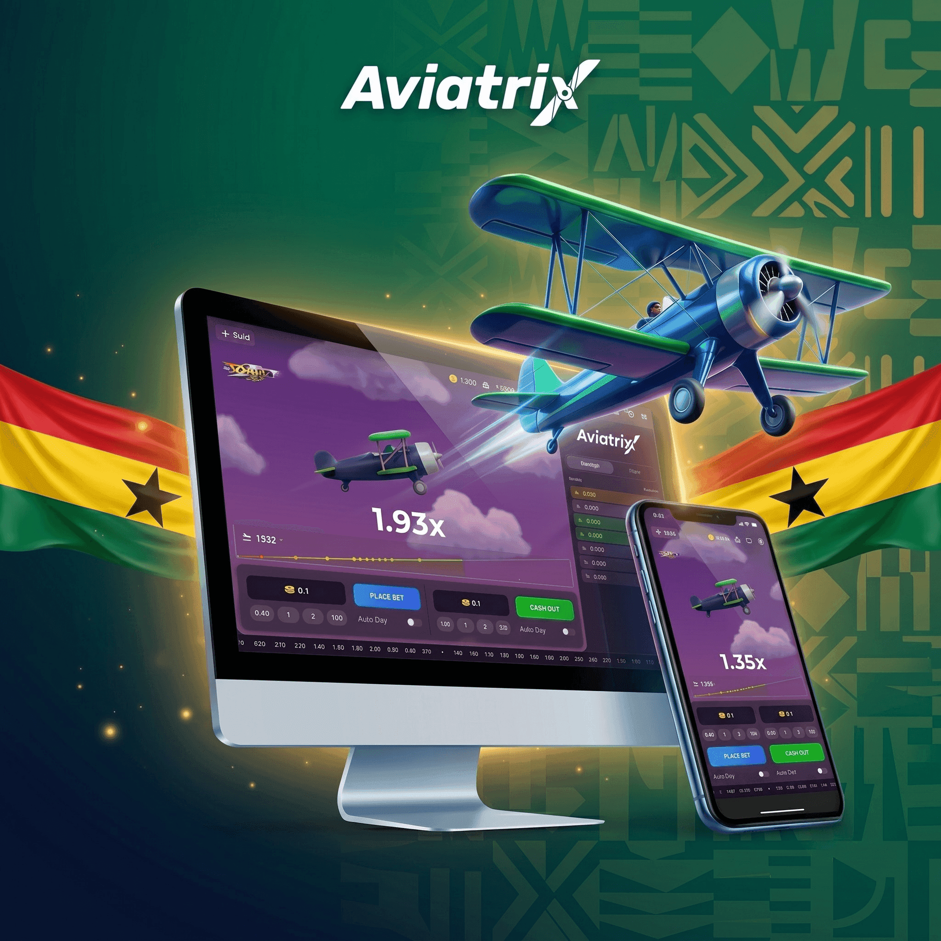 Aviatrix crash game mobile casino Ghana smartphone
