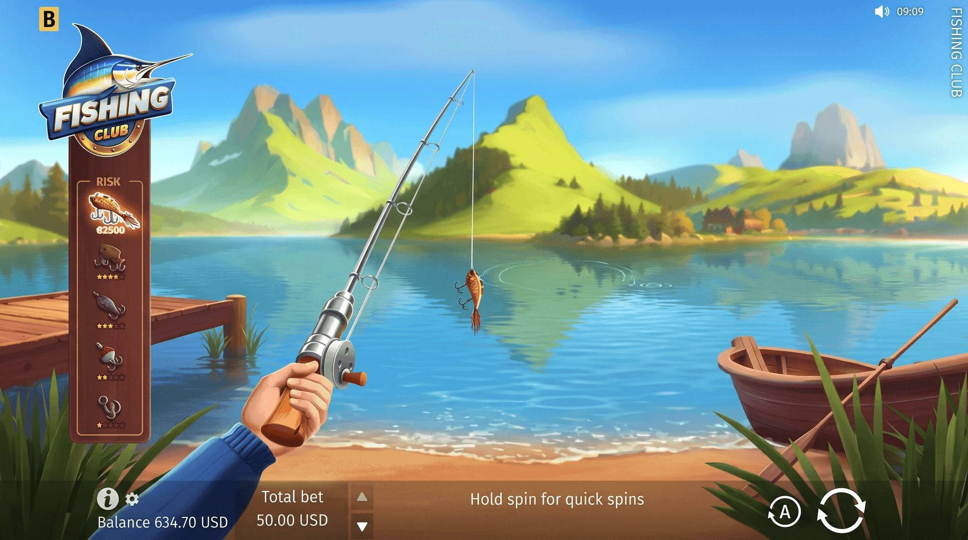 Fishing Club arcade game interface underwater cannon fish multipliers Ghana