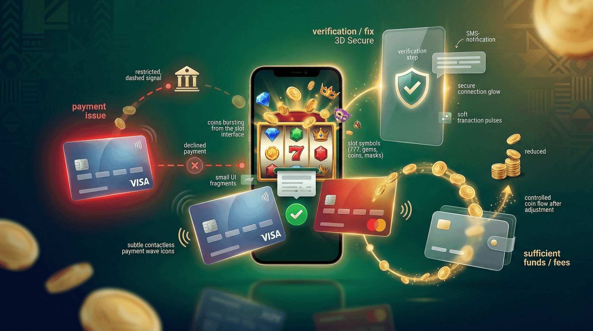 Visa Mastercard secure checkout OTP authentication Ghana casino 2026